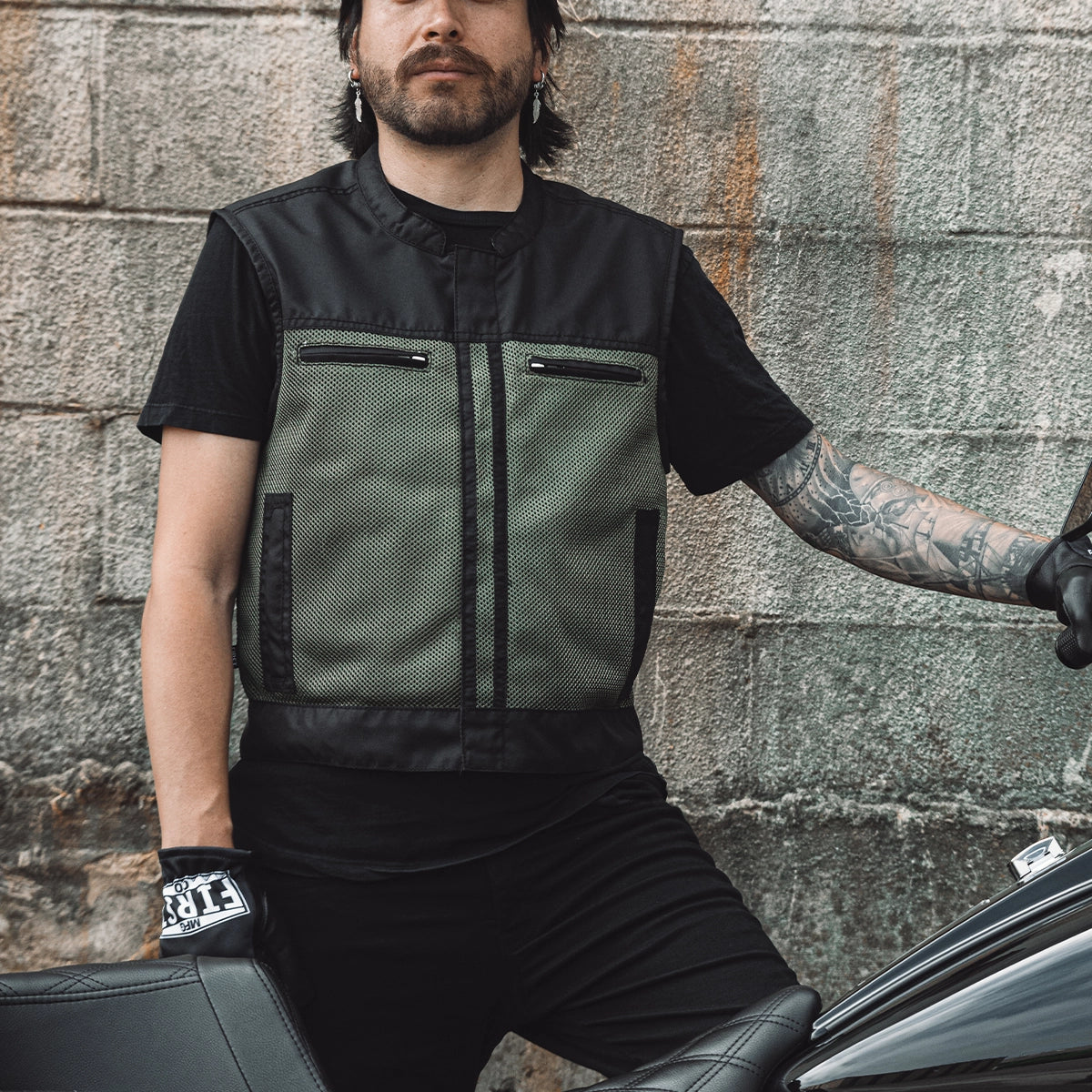 Lowrider Moto Mesh Men's Motorcycle Vest Men's Moto Mesh Vest First Manufacturing Company