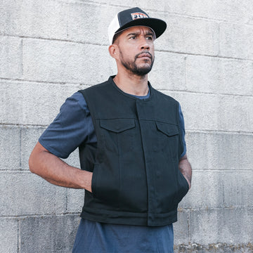 Lowside Twill - Men's Motorcycle Twill Vest (Black) Lowside Twill - Men's Motorcycle Twill Vest (Black)