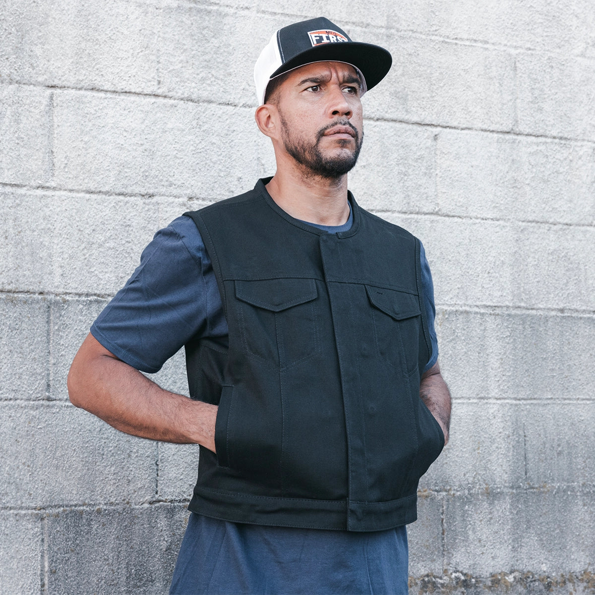 Lowside Men's Motorcycle Twill Vest Men's Twill Vest First Manufacturing Company