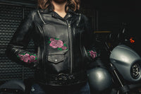 Bloom - Women's Leather Motorcycle Jacket Women's Leather Jacket First Manufacturing Company   