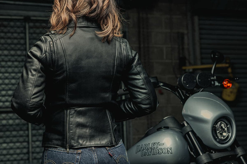 Bloom - Women's Leather Motorcycle Jacket Women's Leather Jacket First Manufacturing Company   