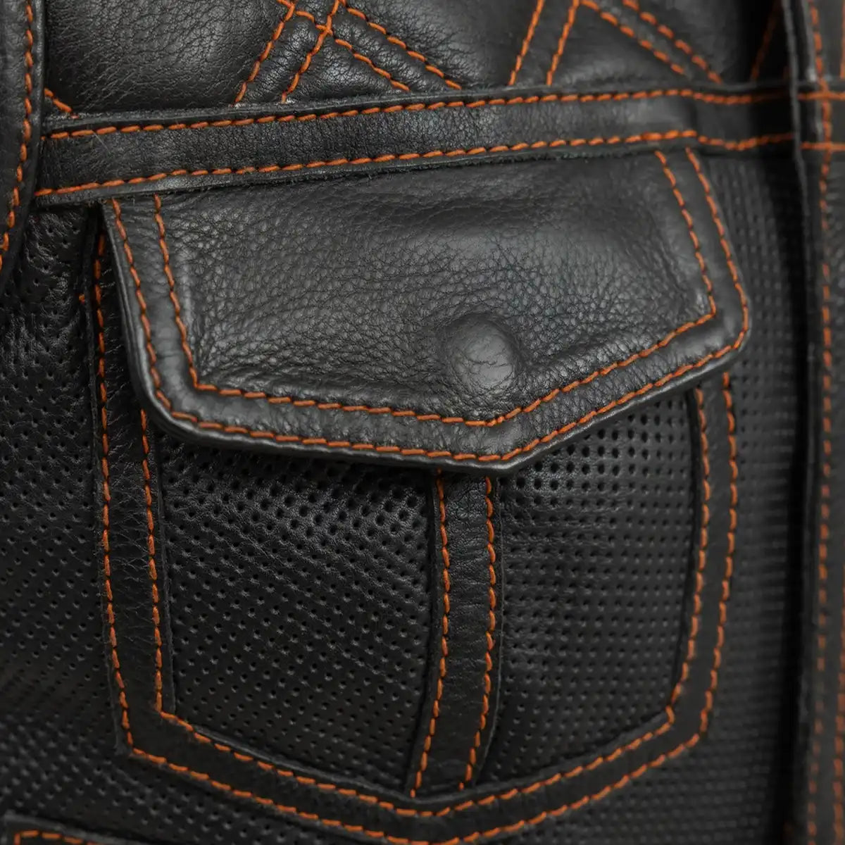 Bonnie Perforated Women's Motorcycle Leather Vest Women's Perforated Leather Vest First Manufacturing Company