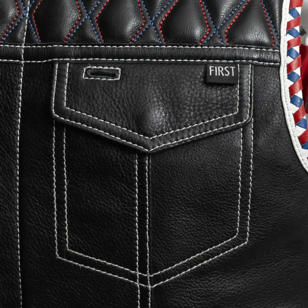 Captain Men's Motorcycle Leather Vest Men's Leather Vest First Manufacturing Company
