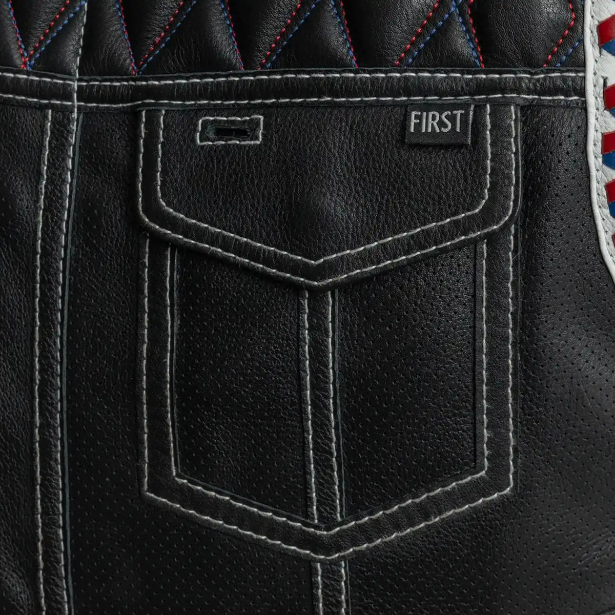 Captain Perforated Men's Motorcycle Leather Vest Men's Perforated Leather Vest First Manufacturing Company