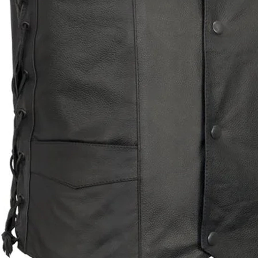 Carbine Men's Western Style Leather Motorcycle Vest Men's Leather Vest Vests