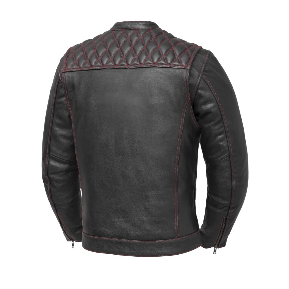 Cinder Men's Cafe Style Leather Jacket Men's Leather Jacket First Manufacturing Company