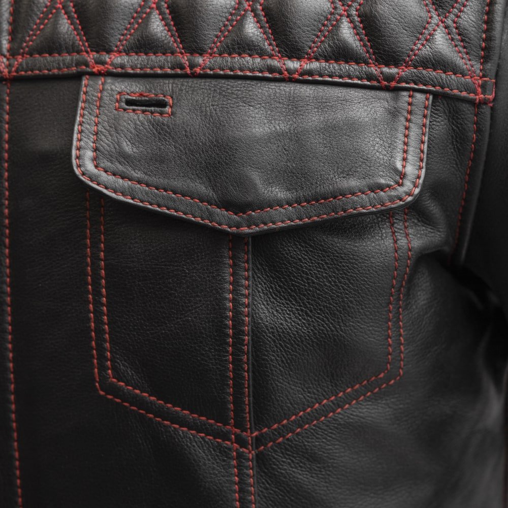 Store Mens Leather “Diamond Stitch” Jacket