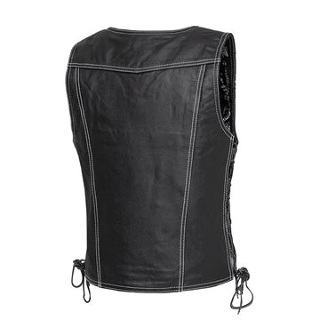 Cindy Women's Motorcycle Leather Vest - First MFG Co