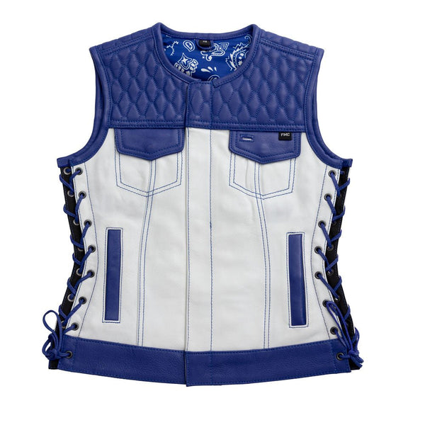 Cobalt - Women's Motorcycle Leather Vest - Limited Edition Factory Customs Vests XS