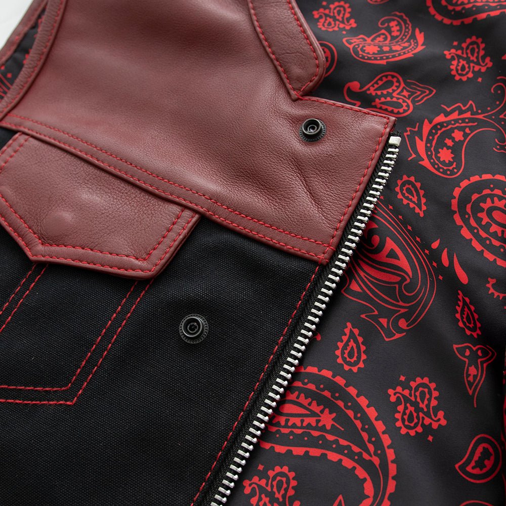 Crusher - Men's Leather/Canvas Motorcycle Vest - Limited Edition Factory Customs Vests