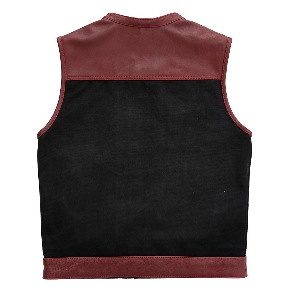 Crusher - Men's Leather/Canvas Motorcycle Vest - Limited Edition Factory Customs Vests