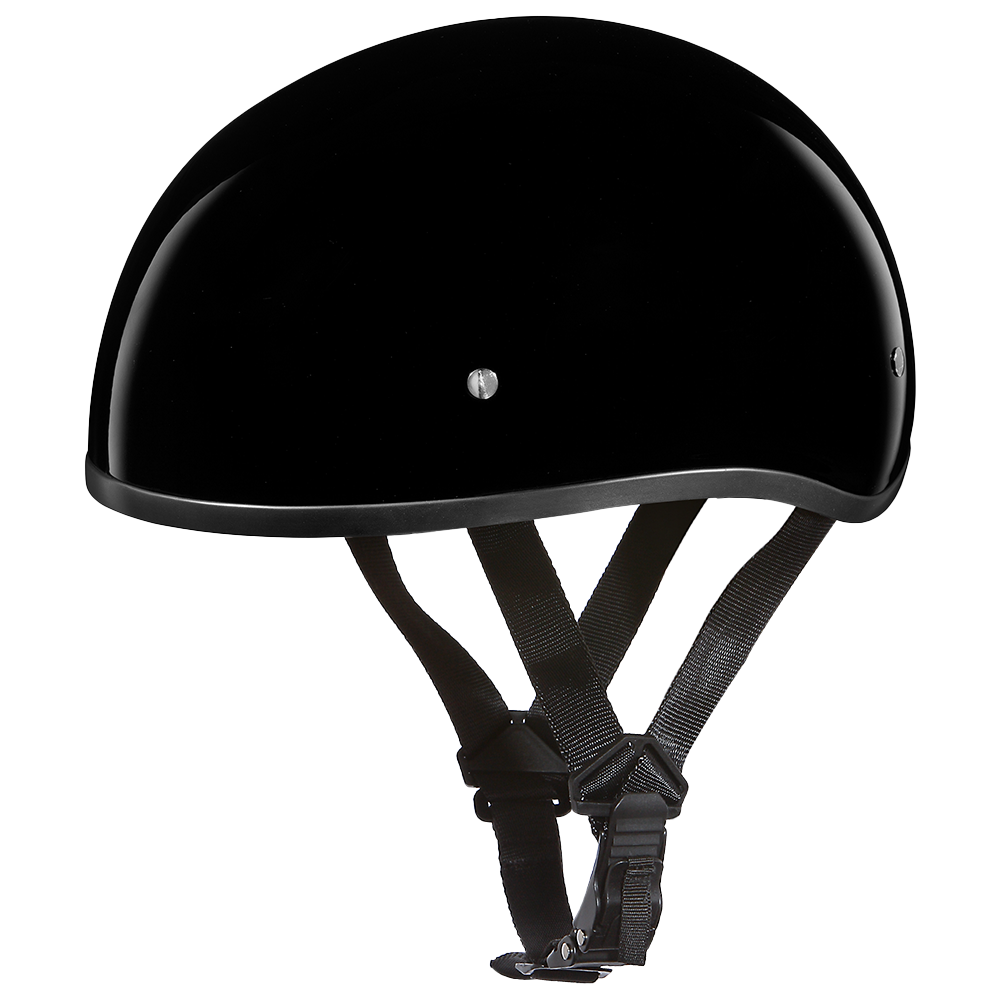 DOT Approved Daytona Skull Cap Half Shell Motorcycle Helmet - Beanie Style for Motorcycles, Cruisers, Scooters, and Mopeds W/O Visor- Hi-Gloss Black DAYTONA SKULL CAP Daytona Helmets