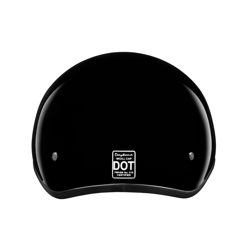 DOT Approved Daytona Skull Cap Half Shell Motorcycle Helmet - Beanie Style for Motorcycles, Cruisers, Scooters, and Mopeds W/O Visor- Hi-Gloss Black DAYTONA SKULL CAP Daytona Helmets