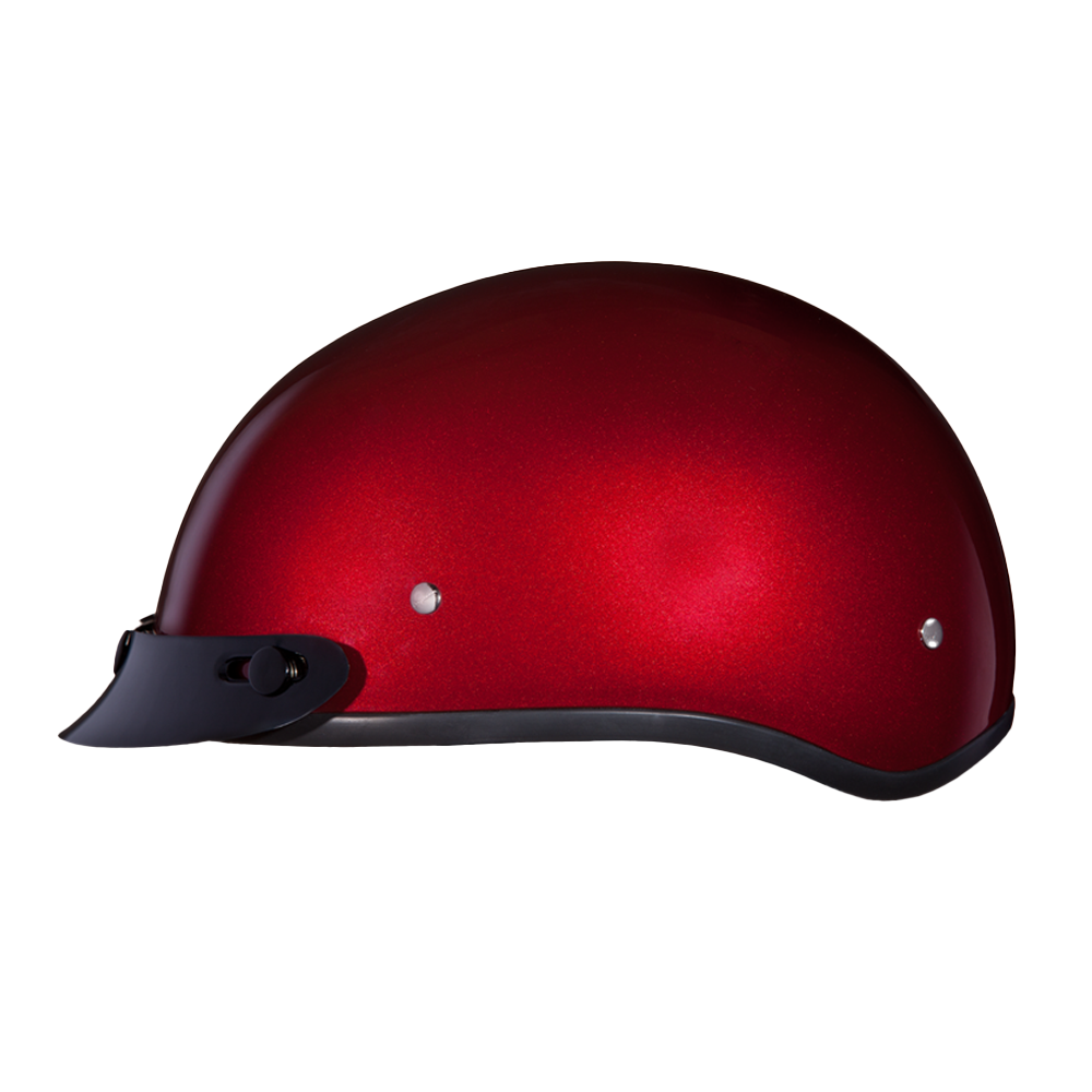 DOT Approved Daytona Skull Cap Half Shell Motorcycle Helmet - Beanie Style for Motorcycles, Cruisers, Scooters, and Mopeds - Black Cherry DAYTONA SKULL CAP Daytona Helmets