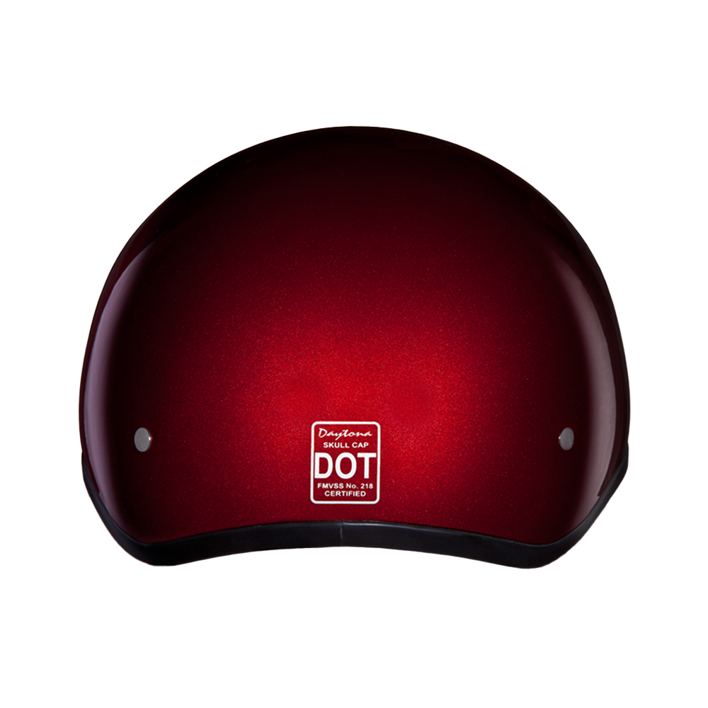 DOT Approved Daytona Skull Cap Half Shell Motorcycle Helmet - Beanie Style for Motorcycles, Cruisers, Scooters, and Mopeds - Black Cherry DAYTONA SKULL CAP Daytona Helmets