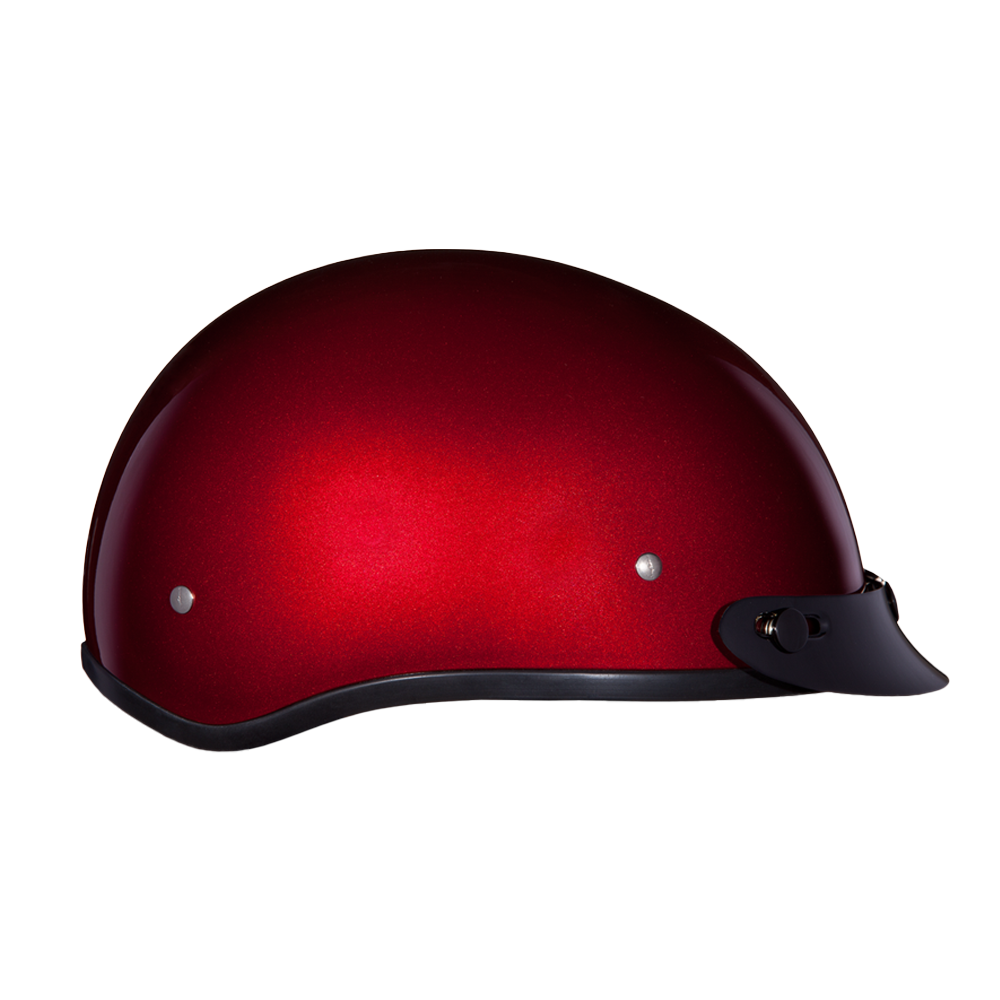 DOT Approved Daytona Skull Cap Half Shell Motorcycle Helmet - Beanie Style for Motorcycles, Cruisers, Scooters, and Mopeds - Black Cherry DAYTONA SKULL CAP Daytona Helmets