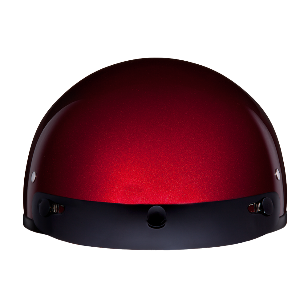 DOT Approved Daytona Skull Cap Half Shell Motorcycle Helmet - Beanie Style for Motorcycles, Cruisers, Scooters, and Mopeds - Black Cherry DAYTONA SKULL CAP Daytona Helmets