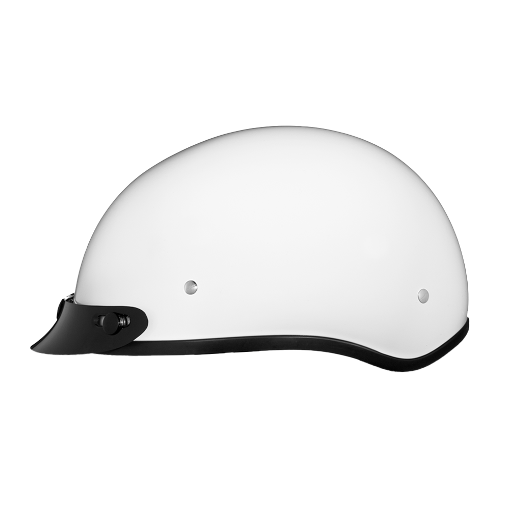 DOT Approved Daytona Skull Cap Half Shell Motorcycle Helmet - Beanie Style for Motorcycles, Cruisers, Scooters, and Mopeds - Hi-Gloss White DAYTONA SKULL CAP Daytona Helmets
