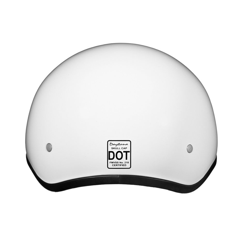 DOT Approved Daytona Skull Cap Half Shell Motorcycle Helmet - Beanie Style for Motorcycles, Cruisers, Scooters, and Mopeds - Hi-Gloss White DAYTONA SKULL CAP Daytona Helmets