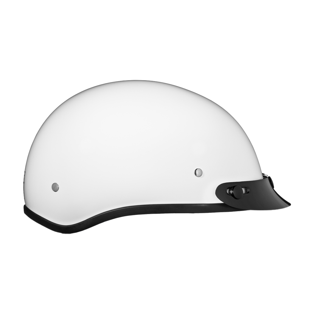 DOT Approved Daytona Skull Cap Half Shell Motorcycle Helmet - Beanie Style for Motorcycles, Cruisers, Scooters, and Mopeds - Hi-Gloss White DAYTONA SKULL CAP Daytona Helmets
