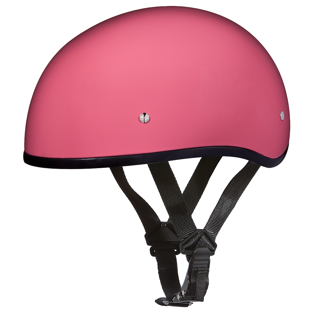 DOT Approved Daytona Skull Cap Half Shell Motorcycle Helmet - Beanie Style for Motorcycles, Cruisers, Scooters, and Mopeds W/O Visor- Hi-Gloss Pink DAYTONA SKULL CAP Daytona Helmets