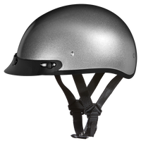 DOT Approved Daytona Skull Cap Half Shell Motorcycle Helmet - Beanie Style for Motorcycles, Cruisers, Scooters, and Mopeds - Silver Metallic DAYTONA SKULL CAP Daytona Helmets