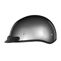 DOT Approved Daytona Skull Cap Half Shell Motorcycle Helmet - Beanie Style for Motorcycles, Cruisers, Scooters, and Mopeds - Silver Metallic DAYTONA SKULL CAP Daytona Helmets