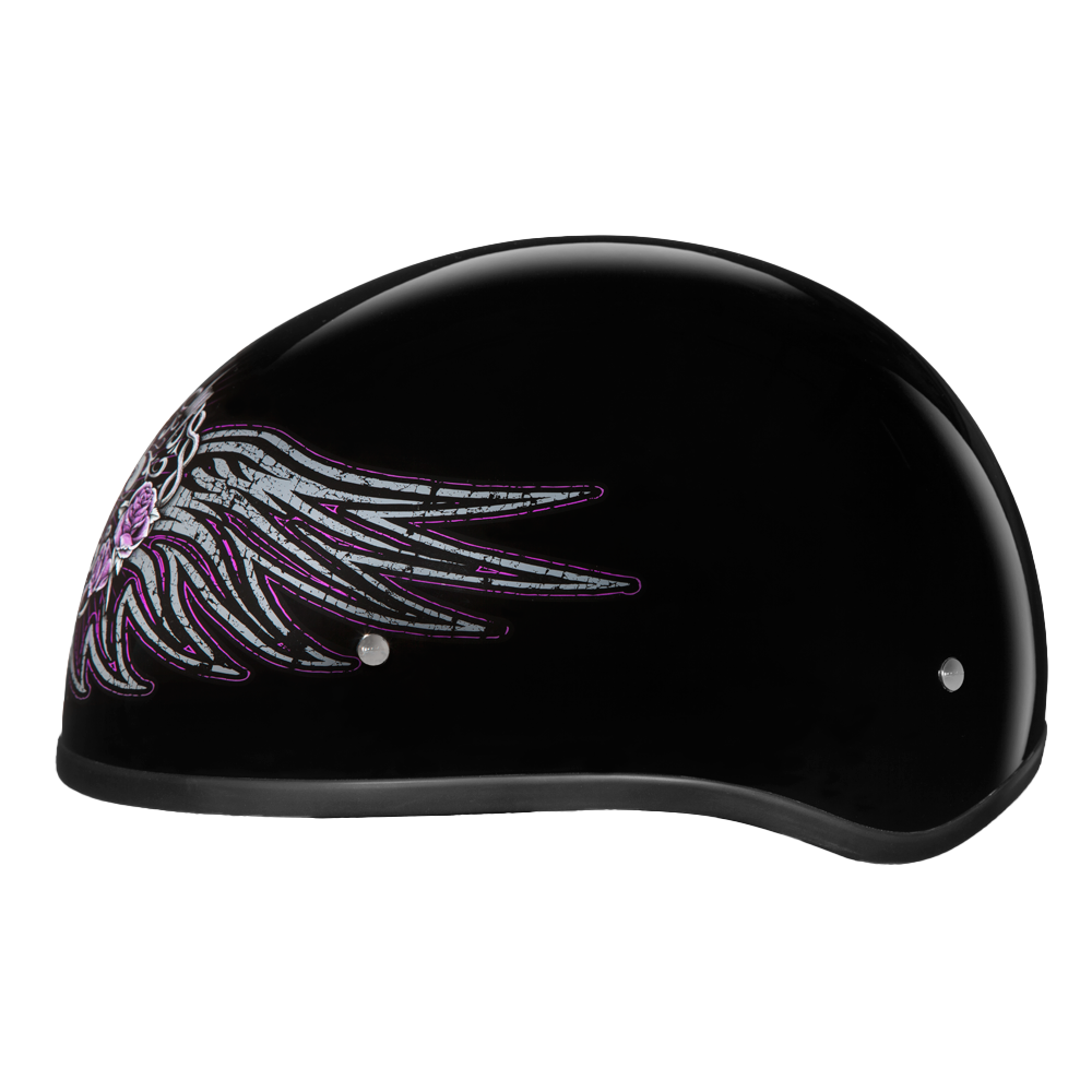 DOT Approved Daytona Motorcycle Half Face Helmet - Skull Cap Graphics for Men & Women, Scooters, ATVs, UTVs & Choppers - W/ Barbed Wire Heart DAYTONA SKULL CAP - GRAPHICS Daytona Helmets