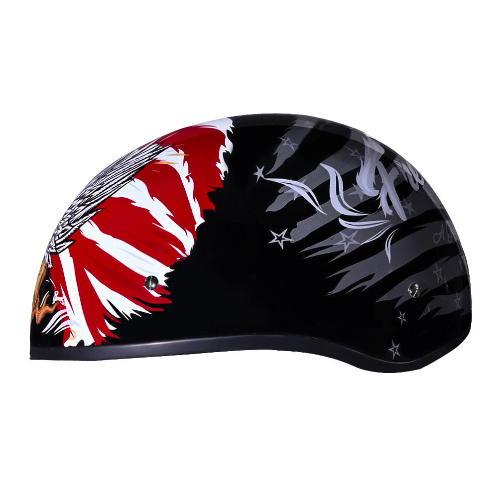 DOT Approved Daytona Motorcycle Half Face Helmet - Skull Cap Graphics for Men & Women, Scooters, ATVs, UTVs & Choppers - W/ Freedom 2.0 DAYTONA SKULL CAP - GRAPHICS Daytona Helmets