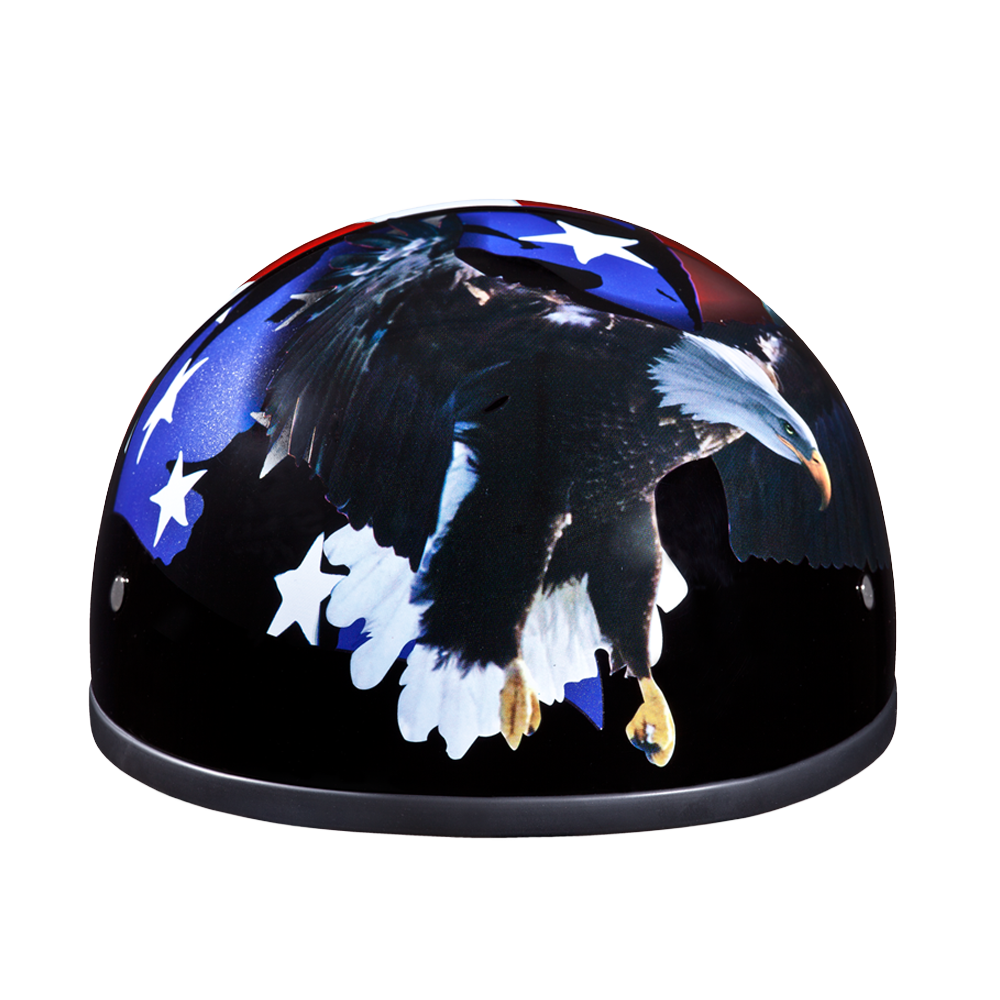 DOT Approved Daytona Motorcycle Half Face Helmet - Skull Cap Graphics for Men & Women, Scooters, ATVs, UTVs & Choppers - W/ Freedom DAYTONA SKULL CAP - GRAPHICS Daytona Helmets