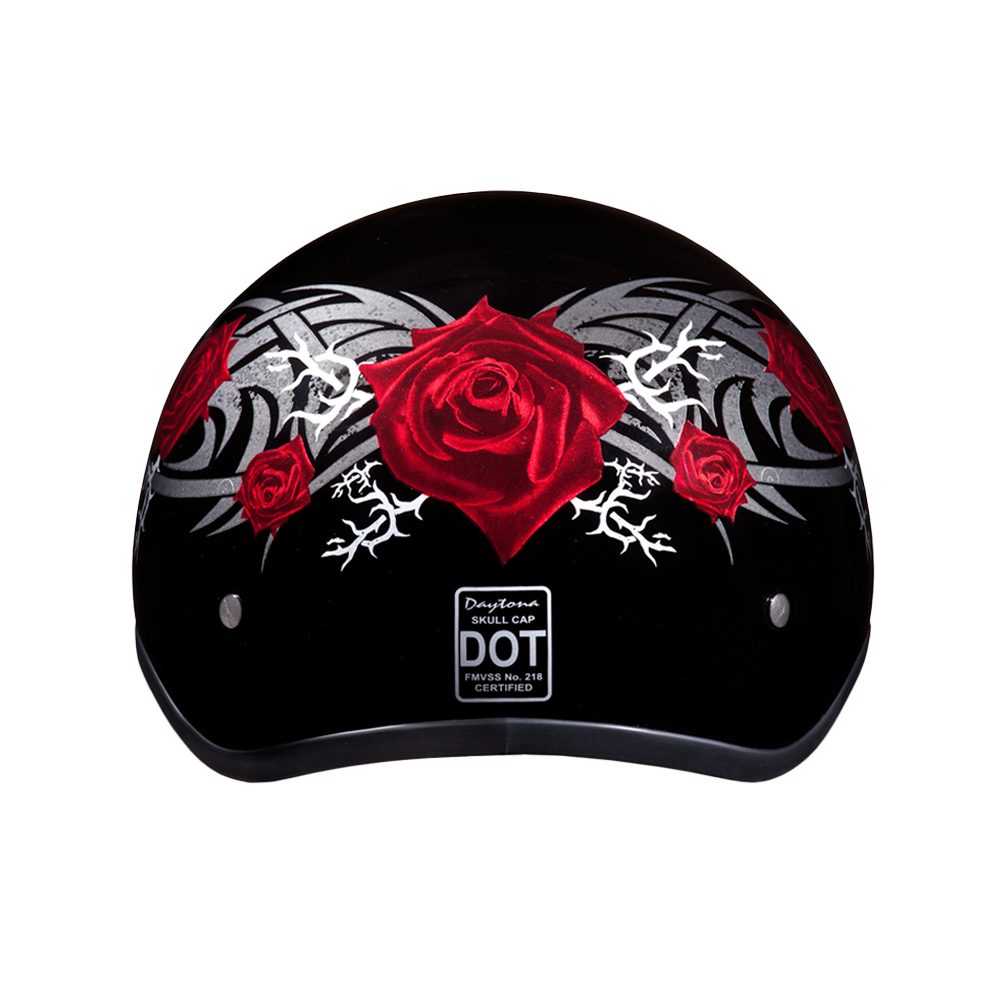 daytona dot skull cap leather motorcycle helmet Guns Half Face Helmet, L approved helmet Daytona Skull Cap Thunder Half
