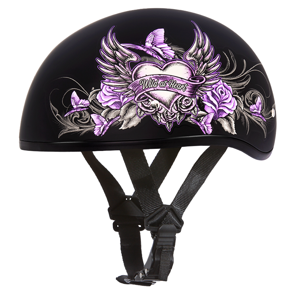 Daytona Motorcycle Half Face Helmet - Skull Cap Graphics - Wild At Heart