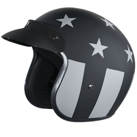 DOT Approved Daytona Cruiser Open Face Motorcycle Helmet - Men, Women & Youth - With Visor & Graphics - W/ Captain America Stealth CRUISER - GRAPHICS Daytona Helmets