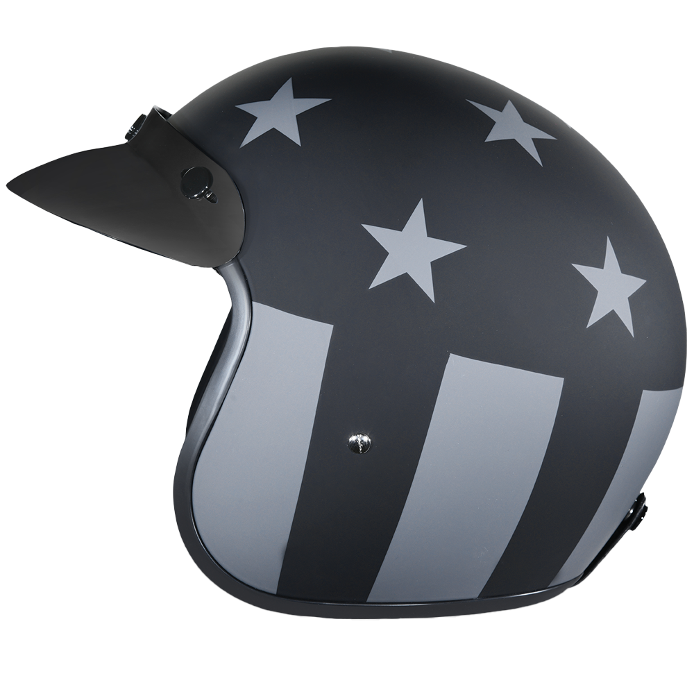 DOT Approved Daytona Cruiser Open Face Motorcycle Helmet - Men, Women & Youth - With Visor & Graphics - W/ Captain America Stealth CRUISER - GRAPHICS Daytona Helmets