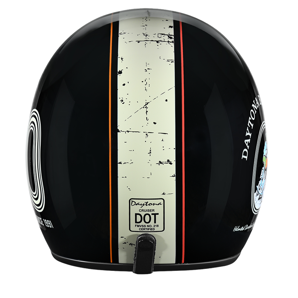 DOT Approved Daytona Cruiser Open Face Motorcycle Helmet - Men, Women & Youth - With Visor & Graphics - W/ Daytona 30th CRUISER - GRAPHICS Daytona Helmets