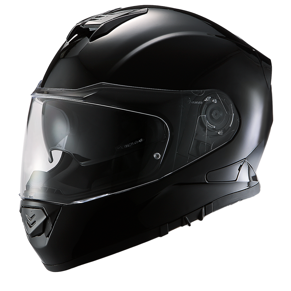Daytona Detour Full Face Motorcycle Helmet - DOT Certified, Dual Visor, Street Bike Helmet, Men/Women/Youth - Hi-Gloss Black DETOUR Daytona Helmets