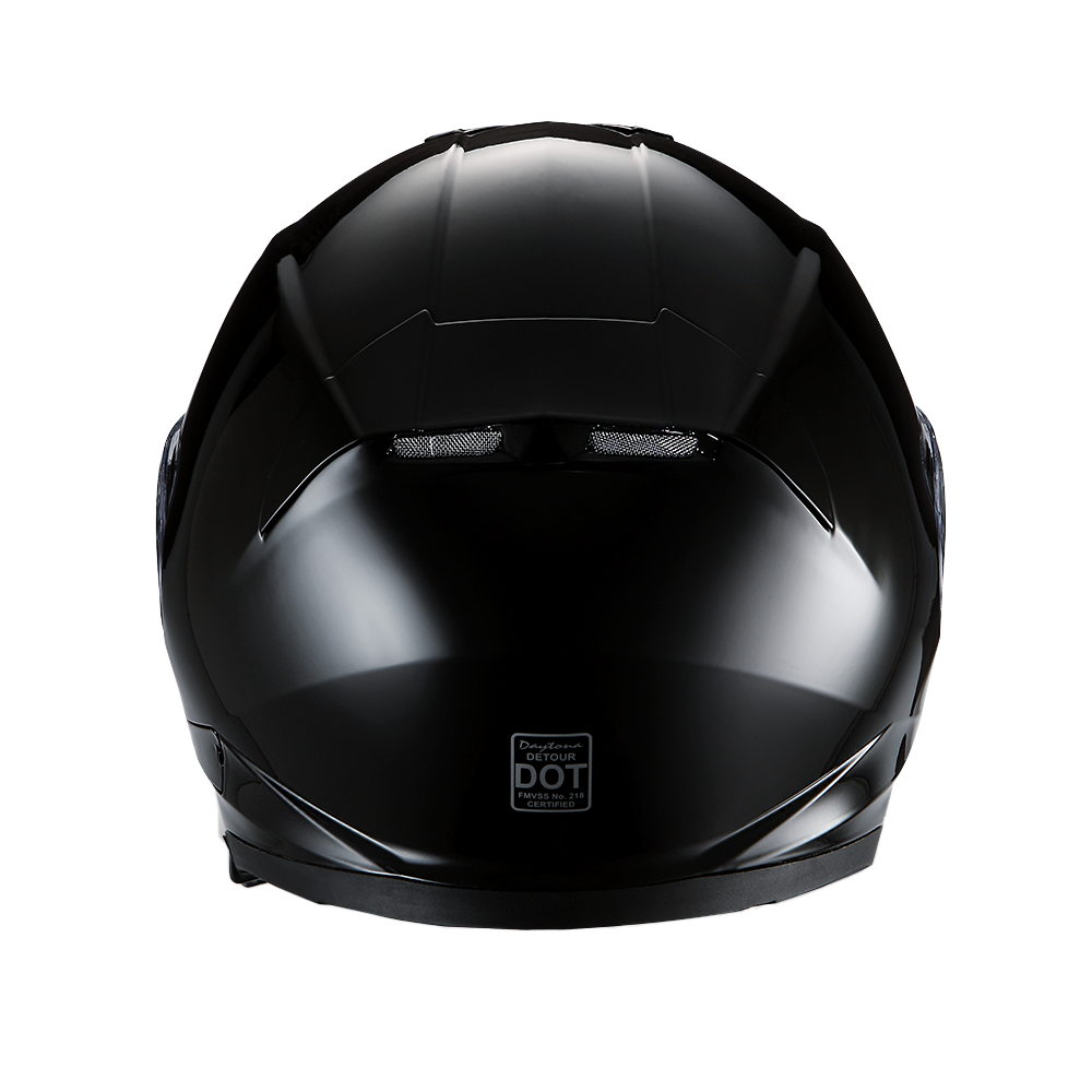 Daytona Detour Full Face Motorcycle Helmet - DOT Certified, Dual Visor, Street Bike Helmet, Men/Women/Youth - Hi-Gloss Black DETOUR Daytona Helmets