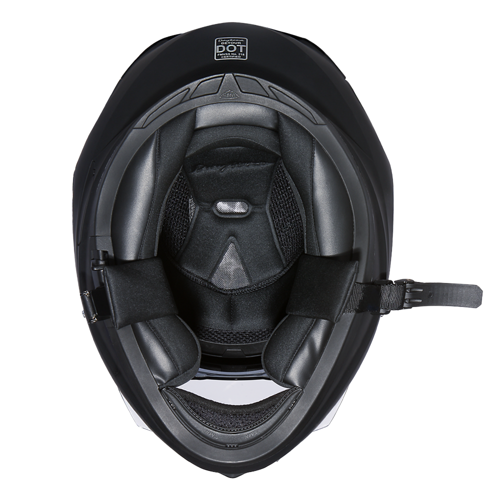 Daytona Detour Full Face Motorcycle Helmet - DOT Certified, Dual Visor, Street Bike Helmet, Men/Women/Youth - Hi-Gloss Black DETOUR Daytona Helmets
