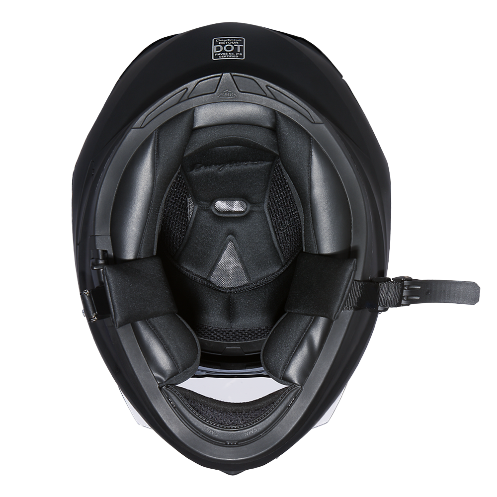 Daytona Detour Full Face Motorcycle Helmet - DOT Certified, Dual Visor, Street Bike Helmet, Men/Women/Youth - Dull Black DETOUR Daytona Helmets