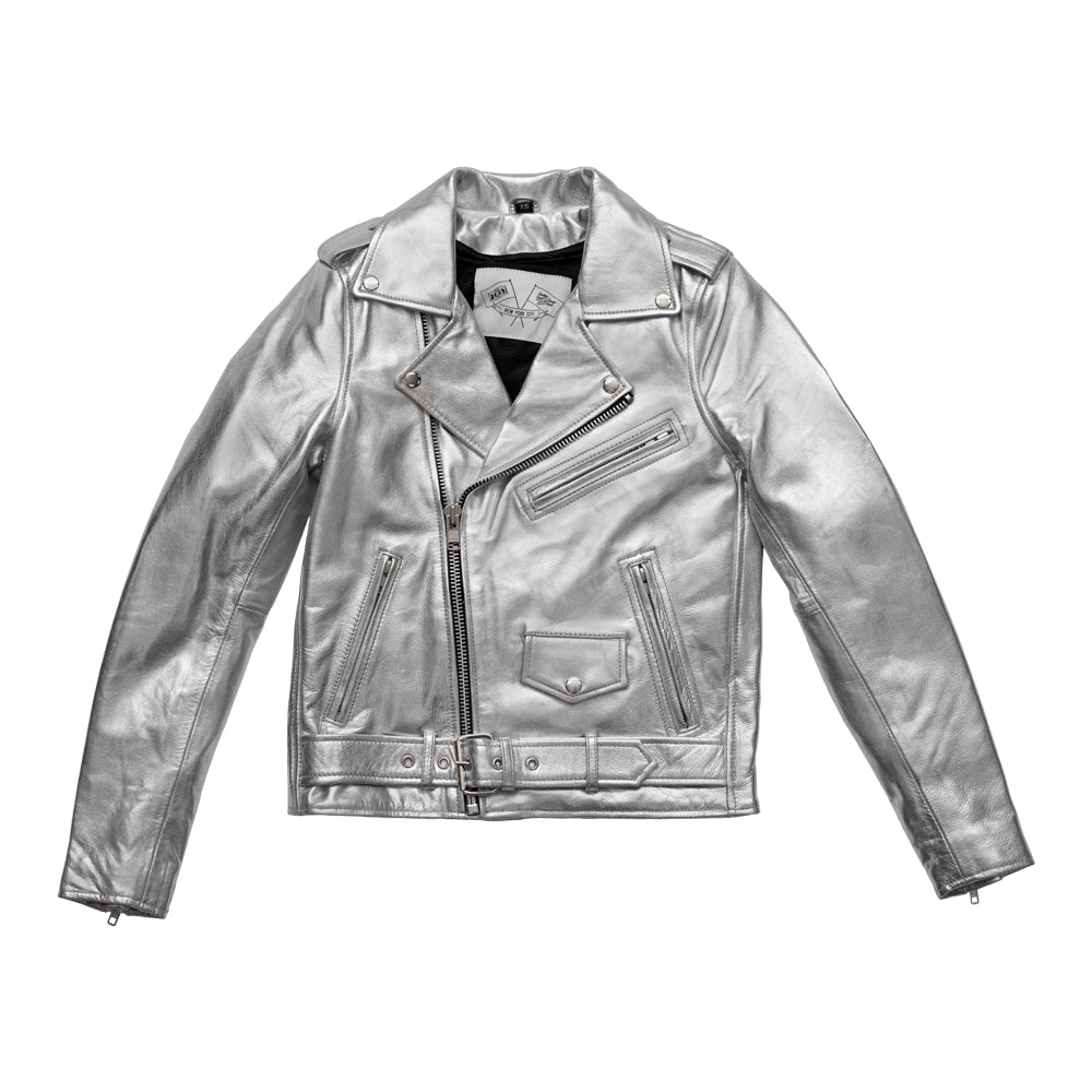 Deirdre - Women's BHBR Motorcycle Leather Jacket Women's Leather Jacket BH&BR COLLAB Silver XS