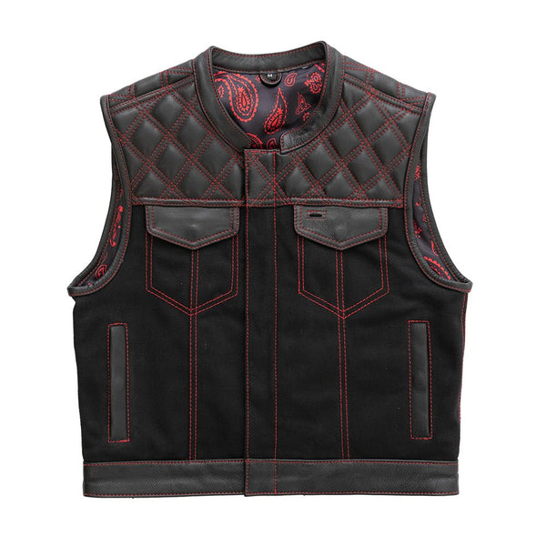 Demon - Men's Club Style Leather Vest - Limited Edition Factory Customs Vests S