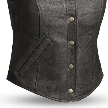 Derringer Women's Motorcycle Leather Vest – First MFG Co