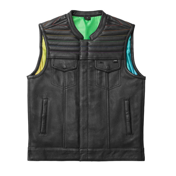 Dio - Men's Leather Motorcycle Vest - Limited Edition Factory Customs Vests S