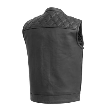 Downside Mens Motorcycle Leather Vest - First MFG Co Downside Mens Motorcycle Leather Vest - First MFG Co