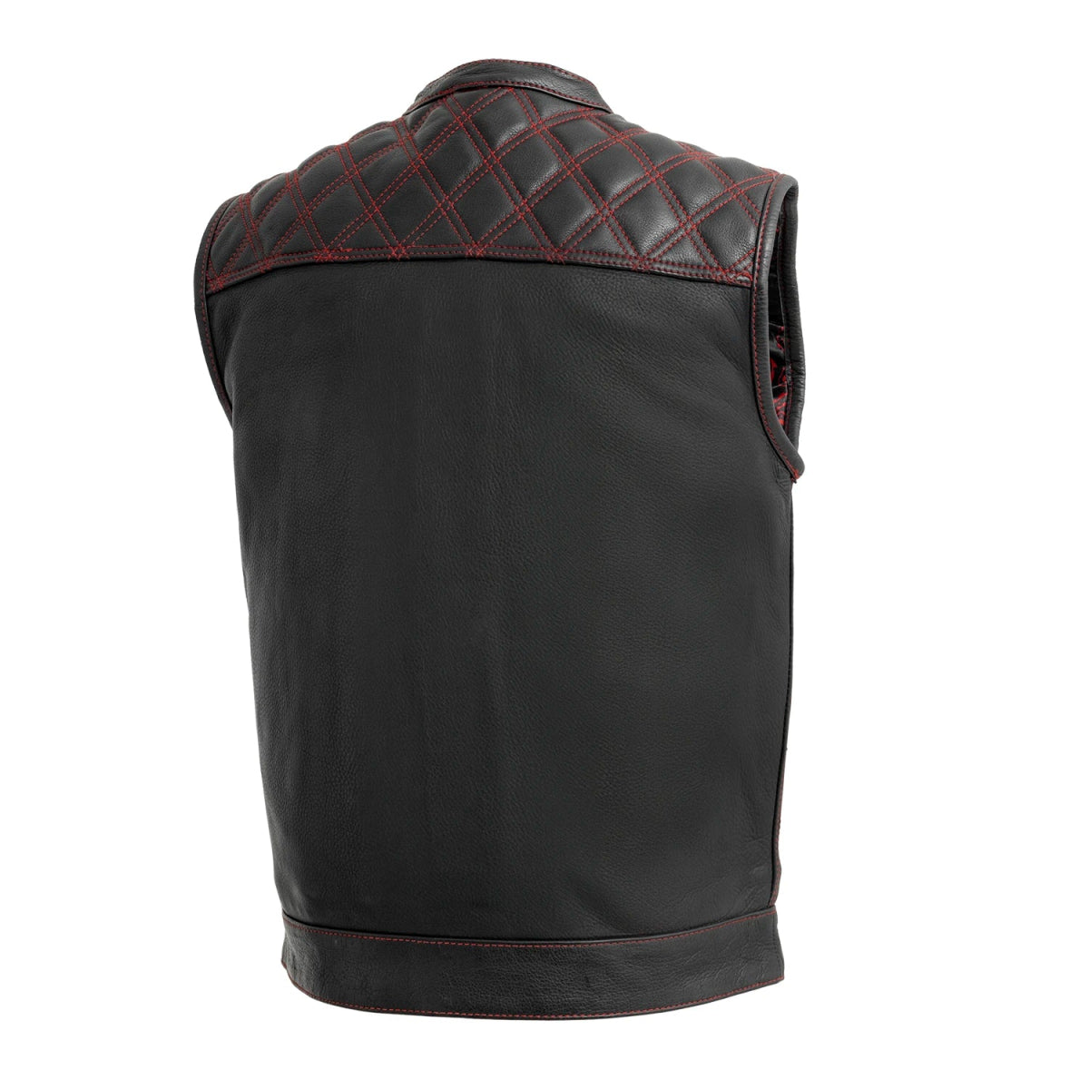 First Manafacturing Downside Mens Motorcycle Leather Vest - First MFG Co