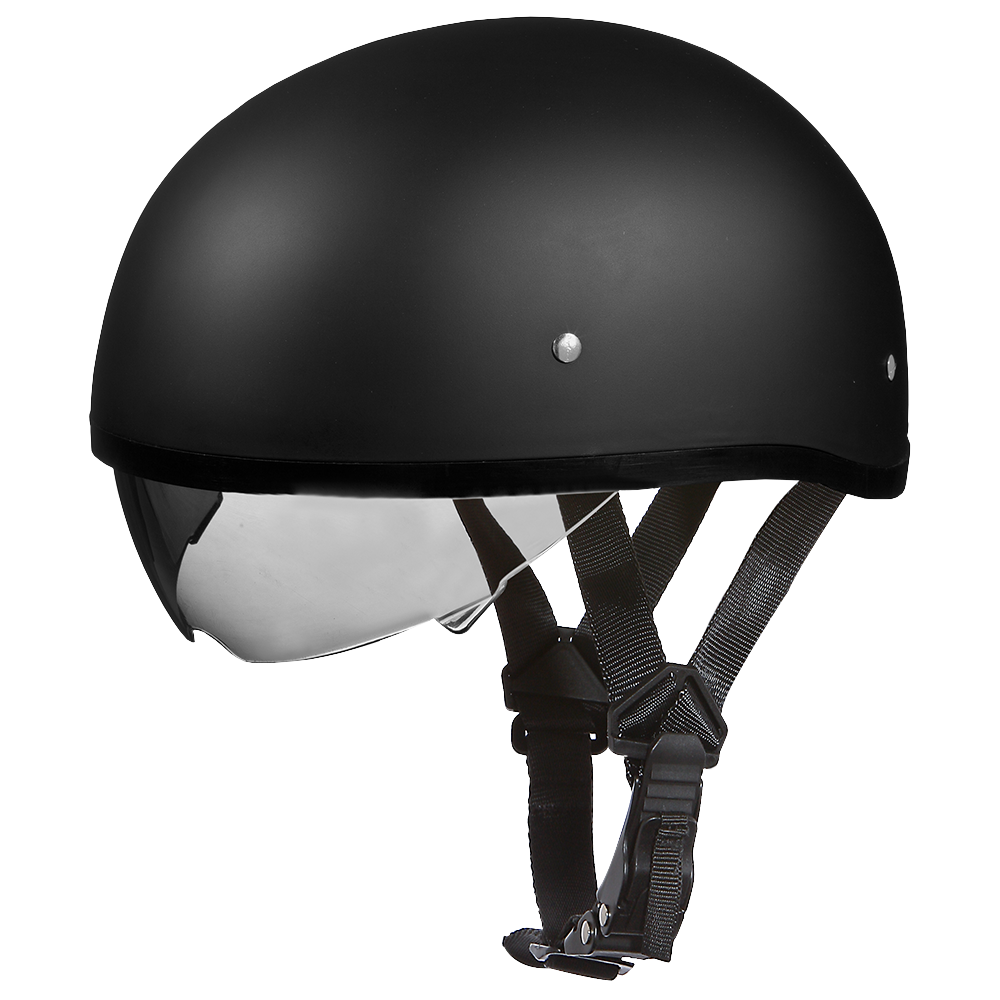 D.O.T. Daytona Skull Cap W/ Inner Shield- Dull Black DAYTONA SKULL CAP - INNER SHIELD Daytona Helmets