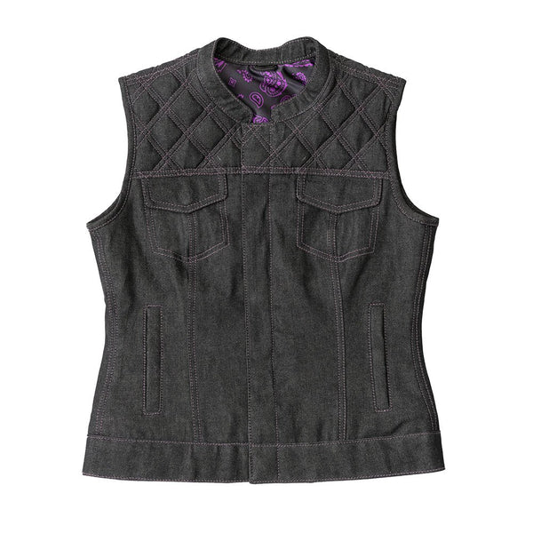 Eclipse Women's Club Style Denim Vest - Limited Edition Factory Customs Vests S