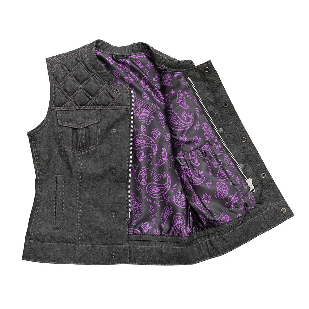 Purple denim vest best sale