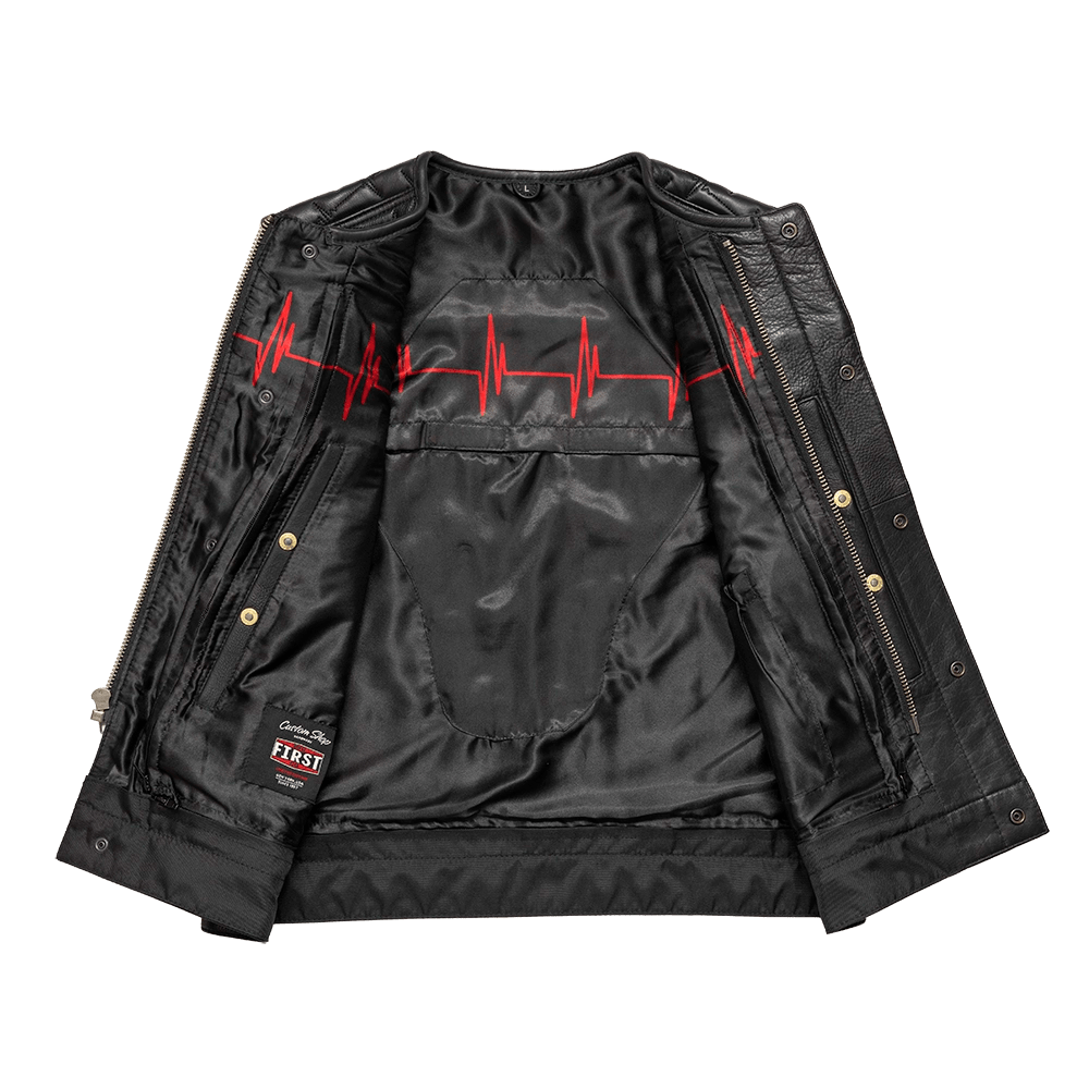 EKG Men's Leather Motorcycle Vest (Limited Edition)  First Manufacturing Company   