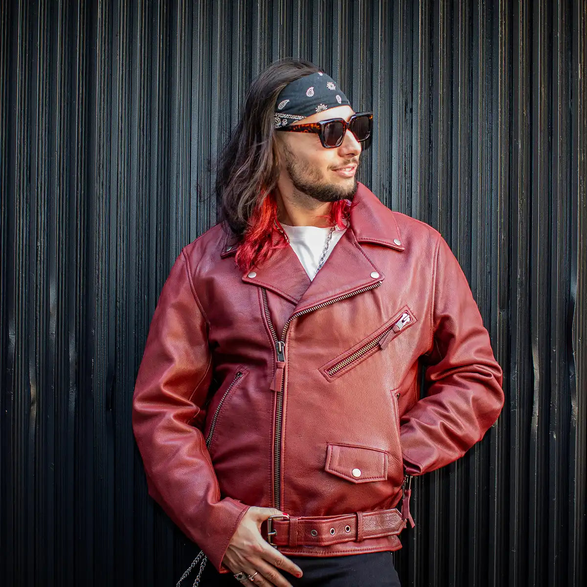 Fillmore Men's Motorcycle Leather Jacket Men's Leather Jacket First Manufacturing Company